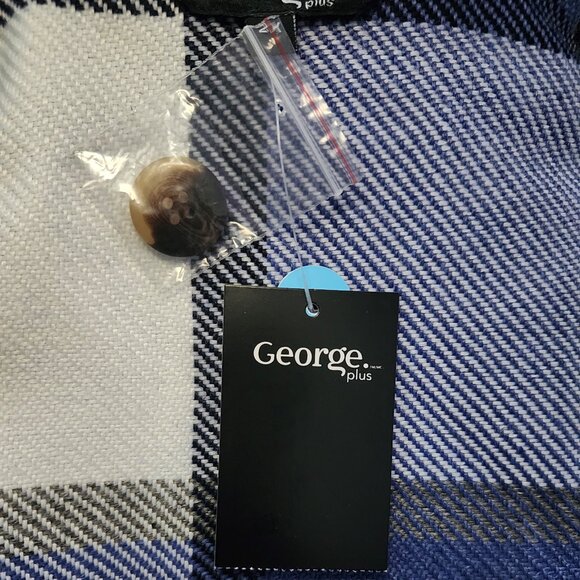 George Plus Blue Plaid Shacket (Plus Size) - Picture 10 of 12